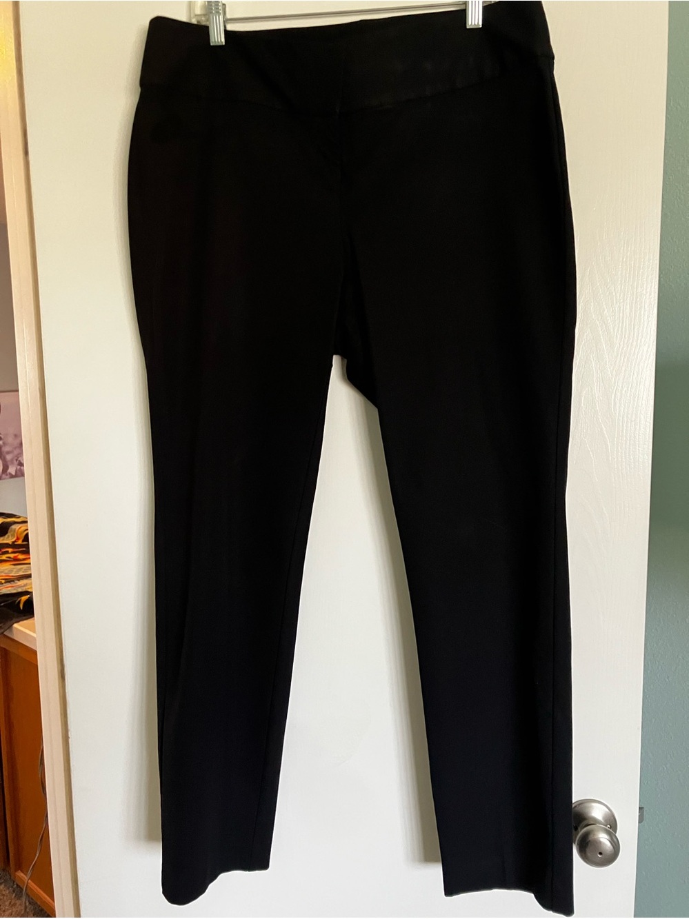NWOT- Worthington Black Dress Pants  Size 14 Hook & Bar Closure Straight Leg